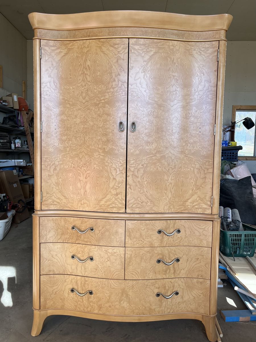 Art Deco Burl Wood Armoire