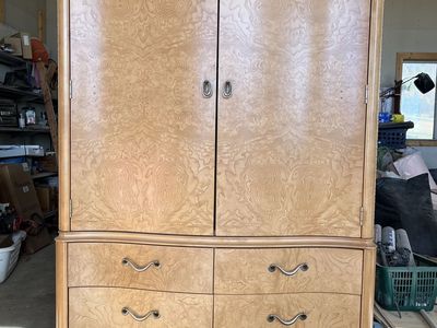 Art Deco Burl Wood Armoire