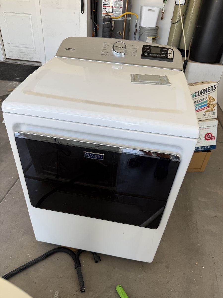 Maytag White Top-Load Washer and Front-Load Dryer Set