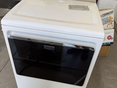 Maytag White Top-Load Washer and Front-Load Dryer Set