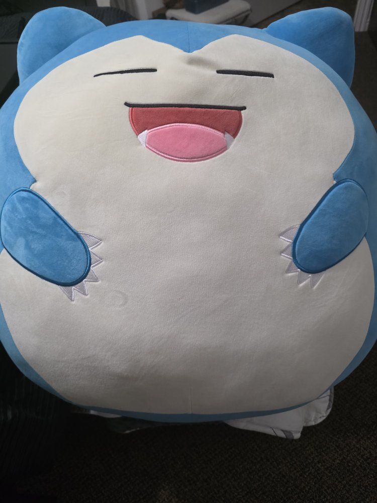 Large Snorlax Plush Stuffed Animal Toy Blue and Cream