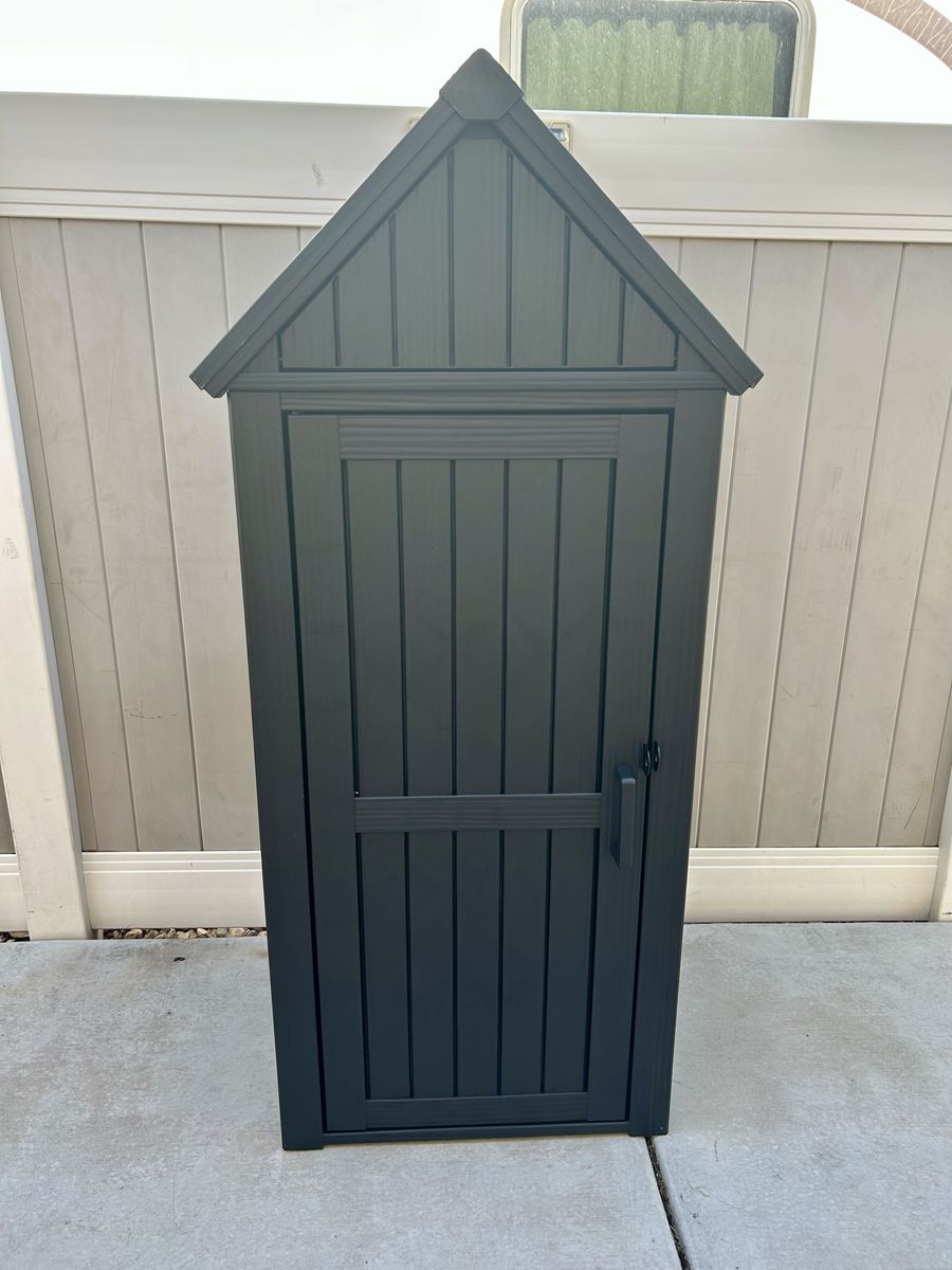 New Vertical Outdoor Storage Shed Cabinet Black