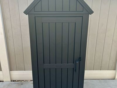 New Vertical Outdoor Storage Shed Cabinet Black