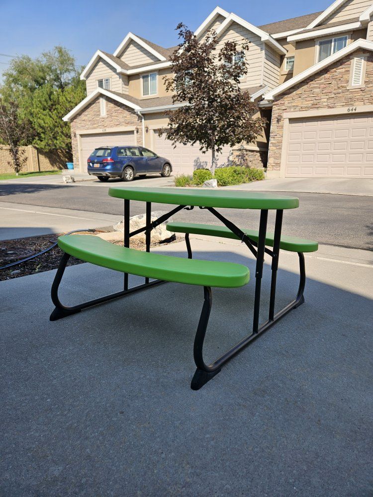 Lifetime Kids Green Folding Picnic Table - Portable Indoor/Outdoor Activity Table