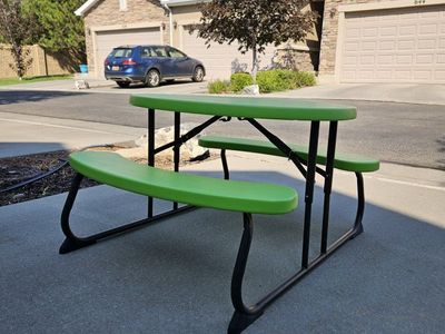 Lifetime Kids Green Folding Picnic Table - Portable Indoor/Outdoor Activity Table