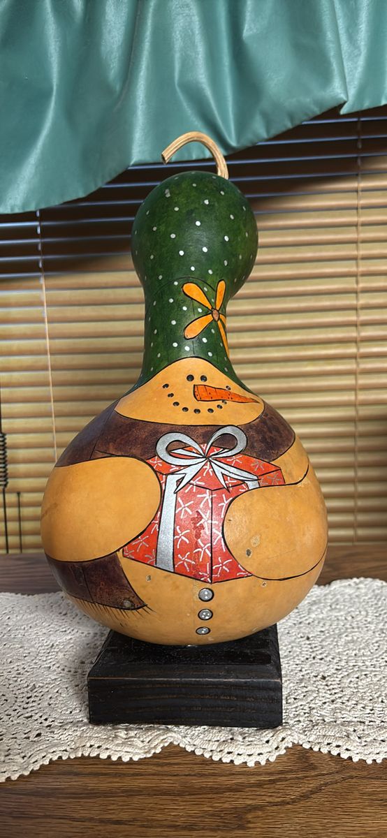 Folk Art Handcrafted Hand Painted Gourd Melissa Br