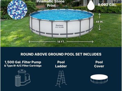 18ft x 48" Bestway Metal Frame Round Pool
Qty-1