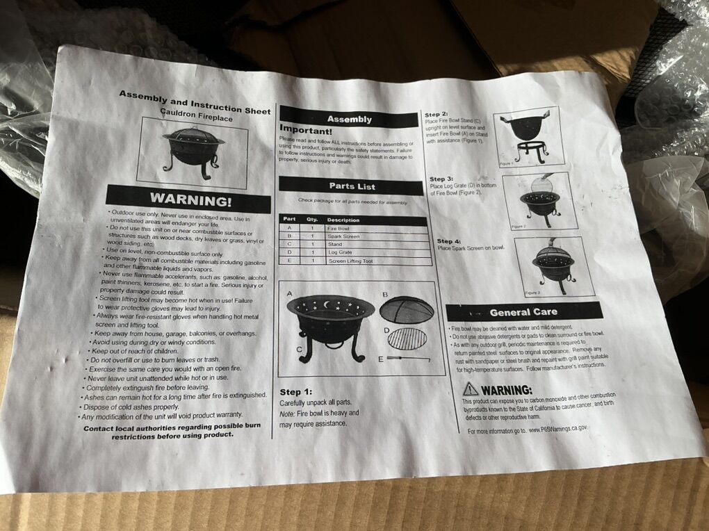 29” Outdoor Cauldron Fire Pit