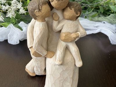 Willow Tree Figurines- Mother and Two Sons & Father and Son