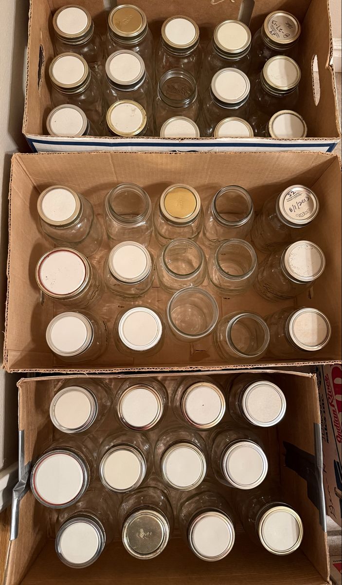 Glass Mason Jars for canning.