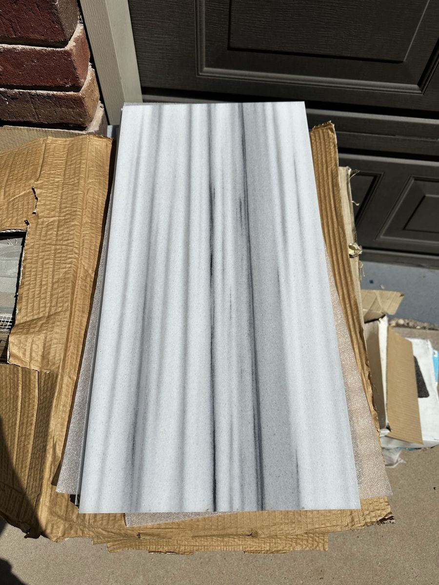 Unused Calacatta Black/White Marble Tile - 4" x 12" for Flooring/Wall/Bathroom roughly 64 pieces
