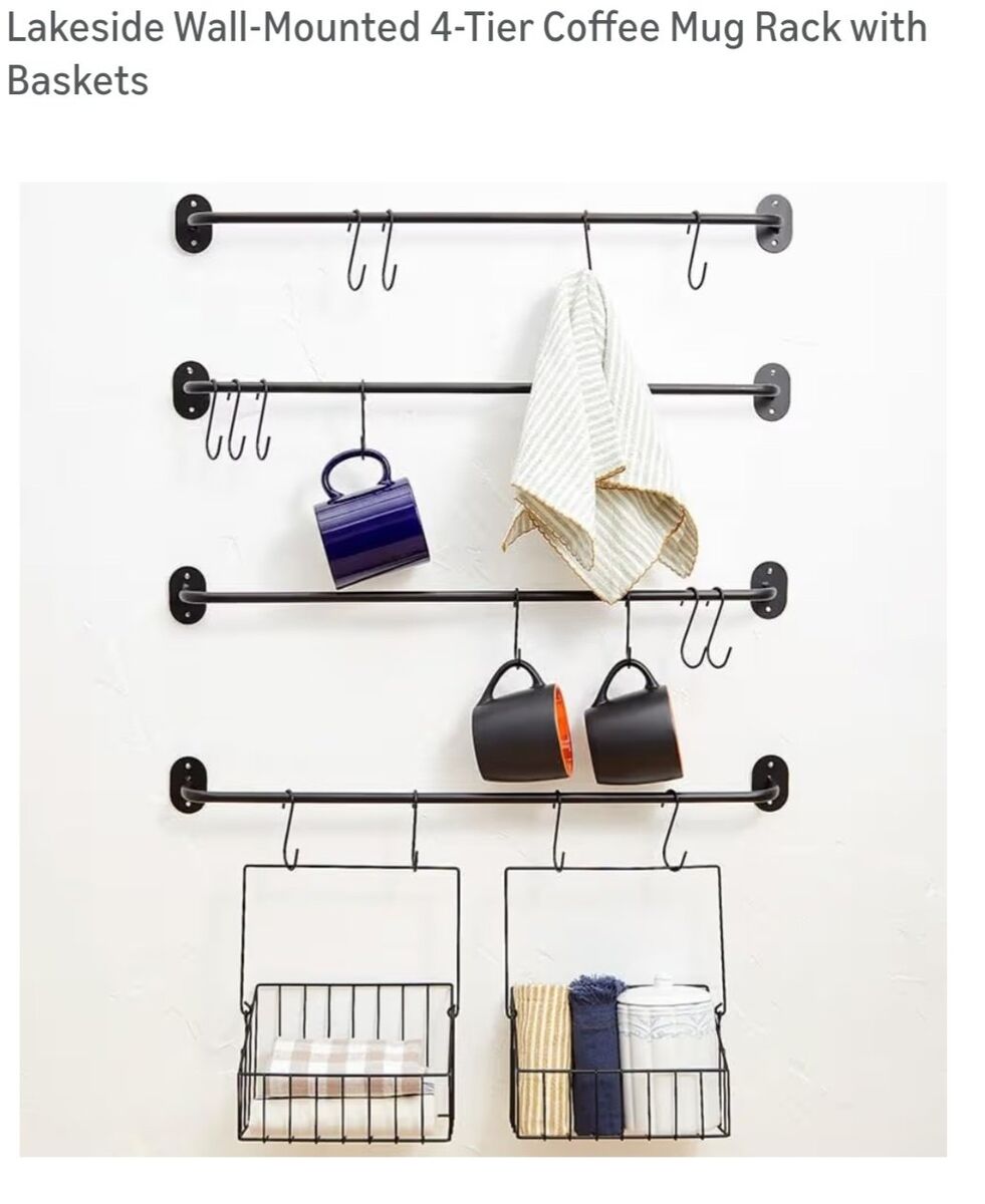 Metal mug storage racks set of 2, NIB