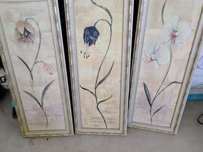 Set of 3 Framed Botanical Floral Wall Art Prints