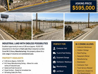 0.38 Acre M-2 Heavy Industrial Land - 1875 N Beck St, Salt Lake City