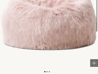RH Teen Kashmir Faux Fur Bean Bag Chair in Dusty Rose