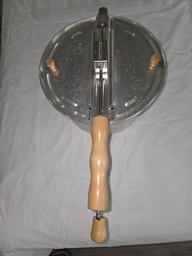 Wabash Valley Farms Whirley-Pop Stovetop Popcorn Popper with Wood Handle