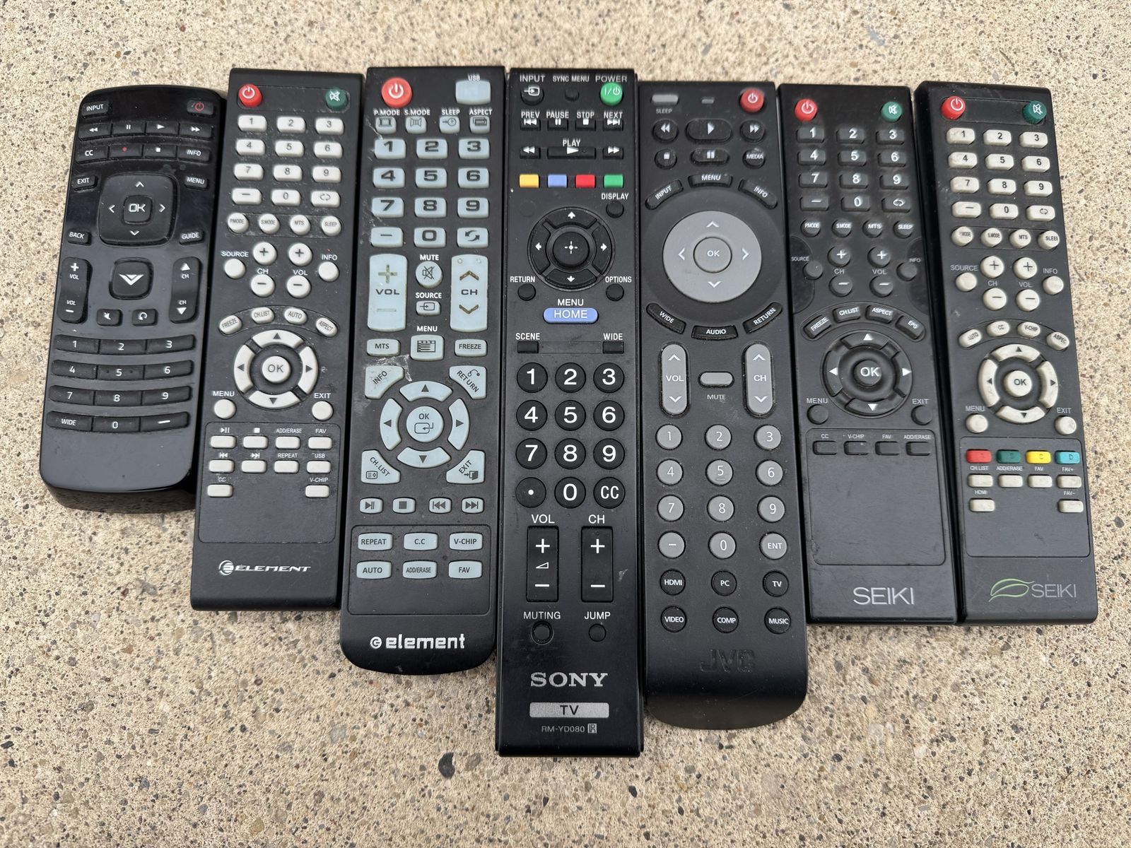 Control TV, Vizio, JVC, Seiki, Element, Sony