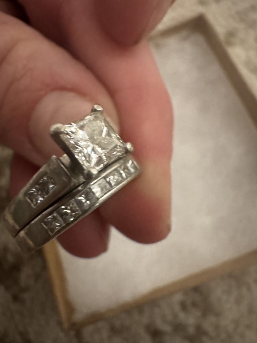 Diamond wedding band ring custom made Platinum .660 carat diamond, color F, SI1 clarity, size 7.5