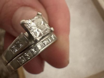Diamond wedding band ring custom made Platinum .660 carat diamond, color F, SI1 clarity, size 7.5