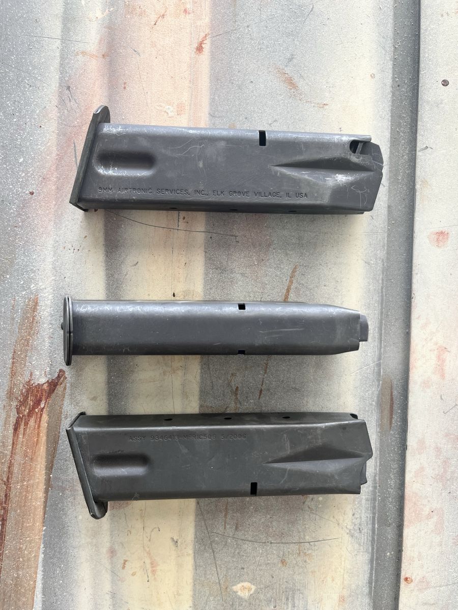 Three 9mm Beretta M9 / 92FS Magazines