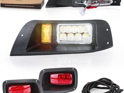 1995-2013 Golf Cart EZGO TXT Headlight Kit (12V) - Headlight and Tailight with Mail Wire Harness