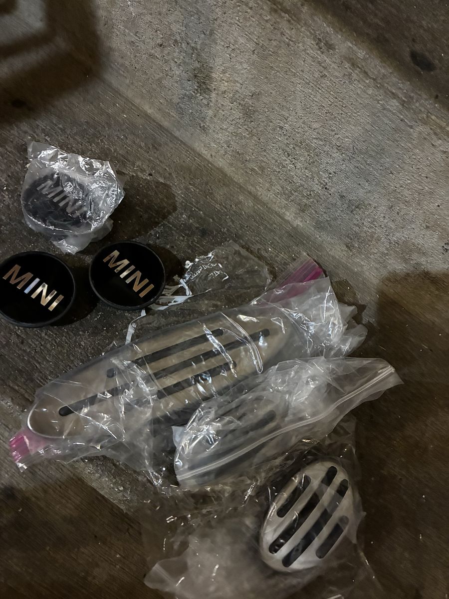 Mini Cooper Pedal Covers and Valve Stem Caps Set