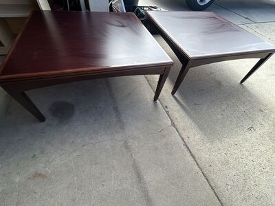 Pair Of Nemschoff Mahogany Coffee Tables 36x15