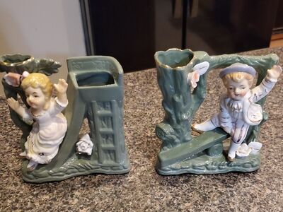 UCAGCO COLLECTION- SET OF Vintage Ucagco ceramic Japan boy and girl Bud vases