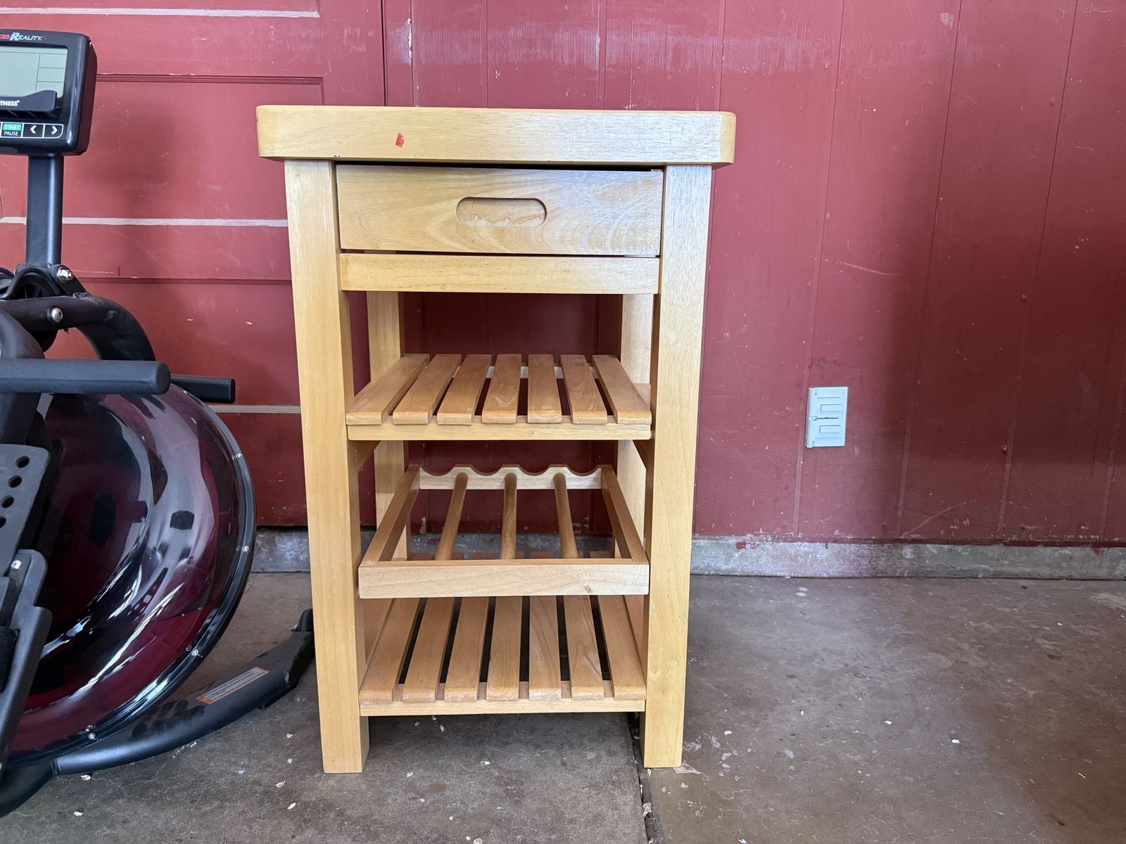 Versatile Light Wood Kitchen / Bar with Wine Rack & Drawer - Excellent Condition