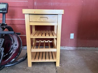 Versatile Light Wood Kitchen / Bar with Wine Rack & Drawer - Excellent Condition