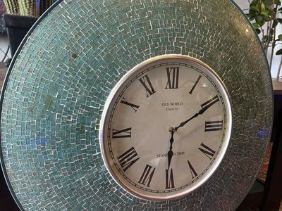 Pier 1 Imports Shades of Blue Mosaic 31” Clock