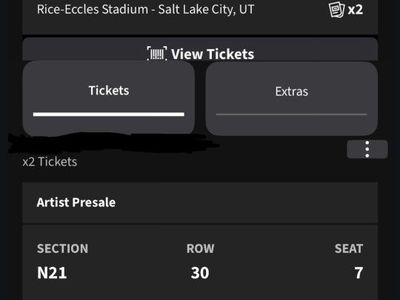 2 Post Malone Tickets - The Big Ass Stadium Tour Part 2 | Rice-Eccles Stadium N21, Row 30