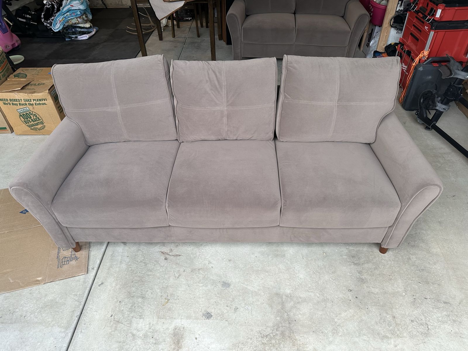Sofa and love seat pair