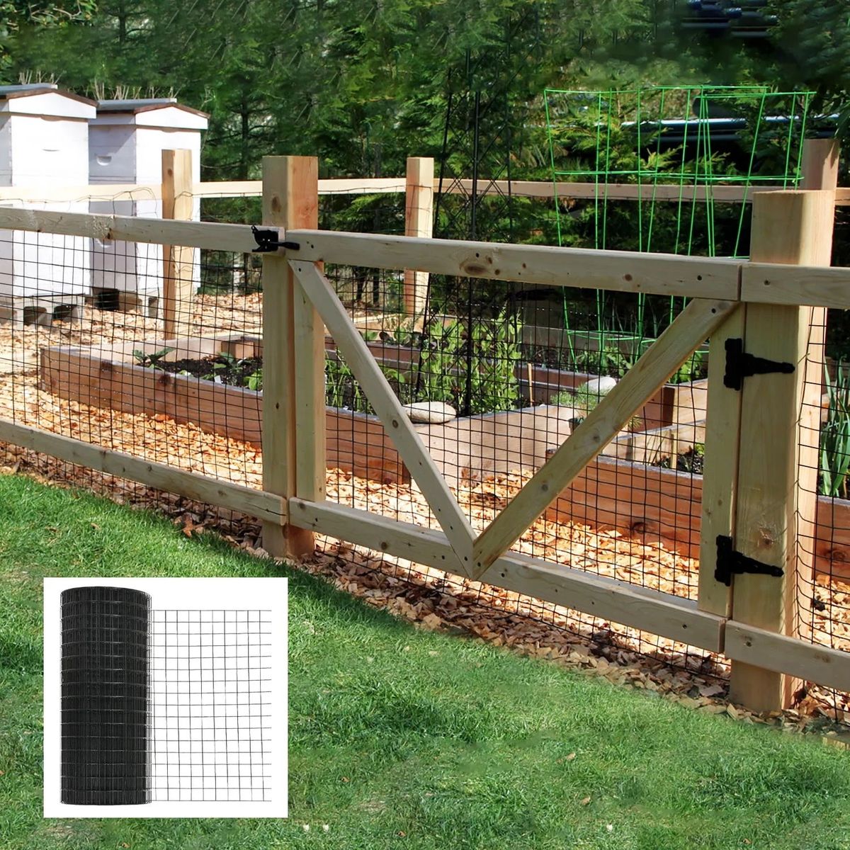 36” x 100’ Roll of Galvanized Steel Vinyl Coated Wire Mesh Fencing (2 available)