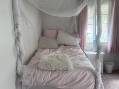 Twin White Poster Bed