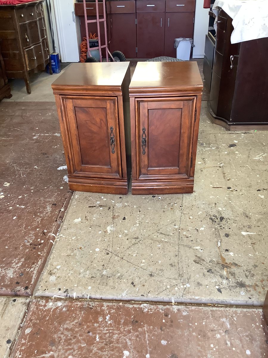 Pair Of All Wood Nightstands