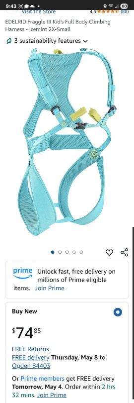 edelrid fraggle 3 harness size xxs NWT