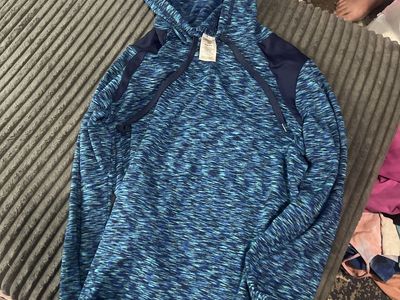 Danskin Now Blue Space Dye Athletic Hoodie Sweatshirt Size S (4-6)