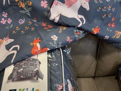 The Big One Kids Blue Harper Unicorn 3-Piece Comforter Set Full/Queen