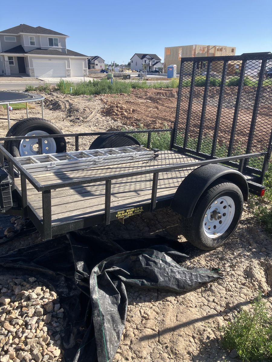 Big Bubba's Utility Trailer - Black, Single Axle with Ramp, Good Condition
