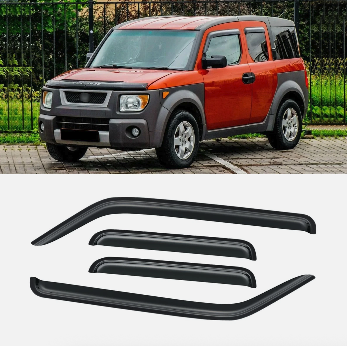 Window Visors Rain Guards for 2003-2011 Honda Element Vent Shade Deflectors 4PC