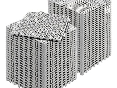 Interlocking Tile 55PCS, Drainage Tiles 12" x 12" Splicing, Soft PVC Interlocking Drainage Floor Ti