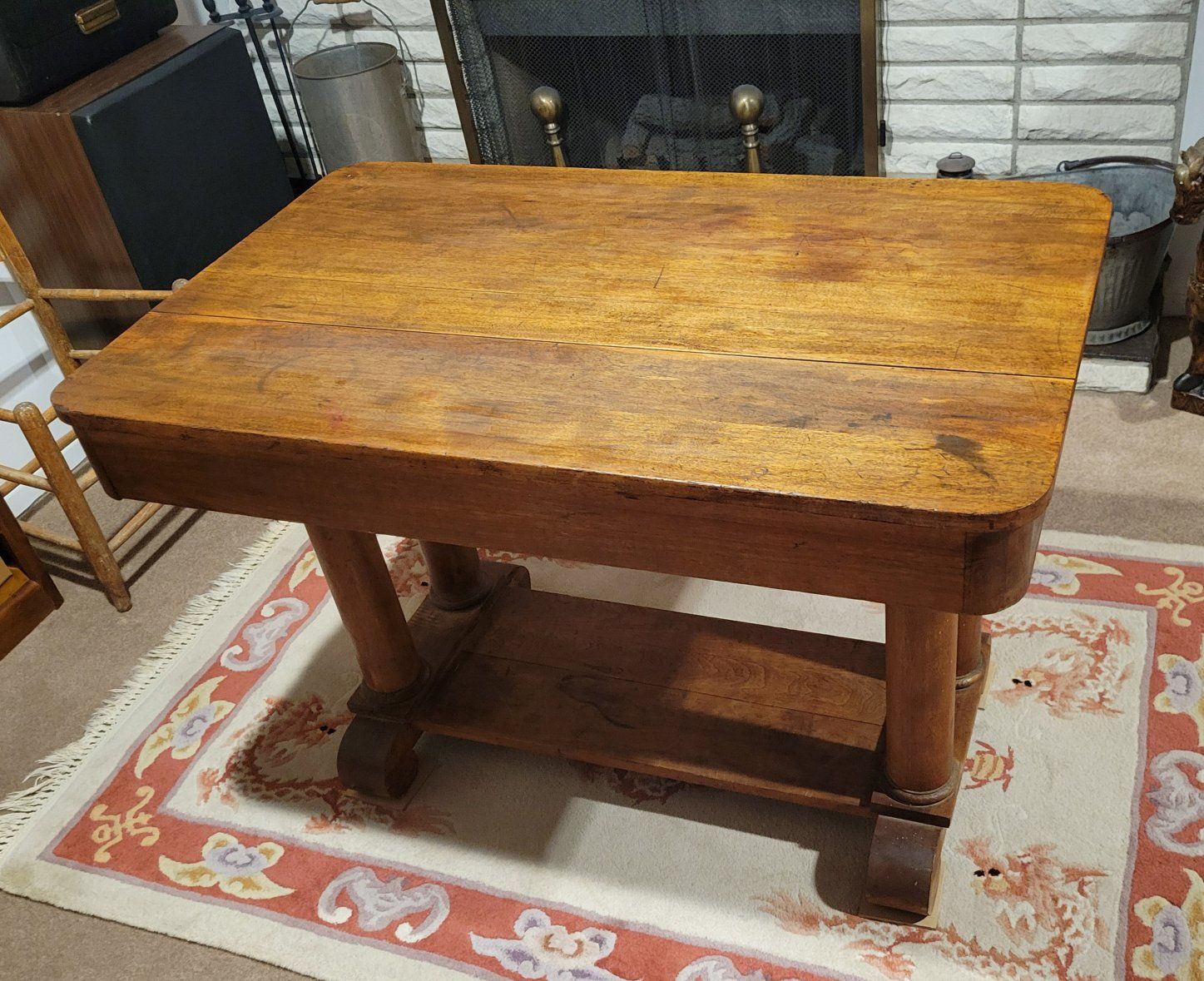 Vintage Walnut Library Table