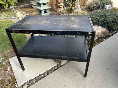 Vintage Steel 2 Tier School Science Shelf by BRETFORD