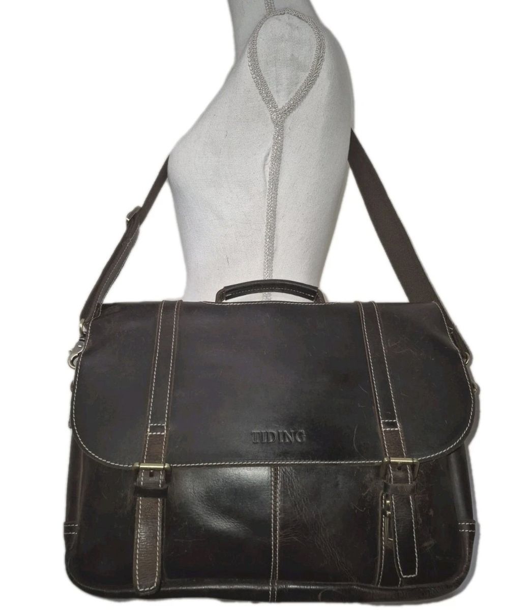 Tiding Full-Grain Leather Men's Messenger Bag