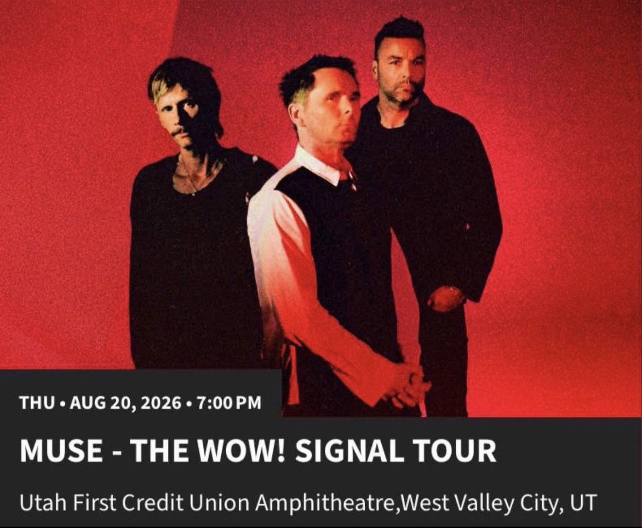 Muse concert tickets & premier parking pass