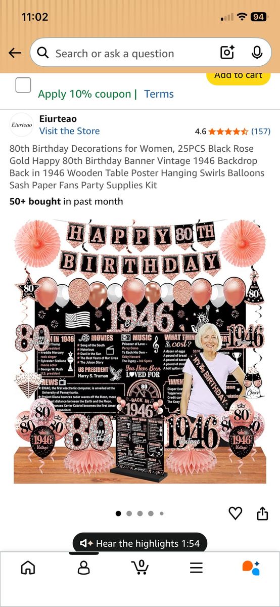 80th birthday party decorations