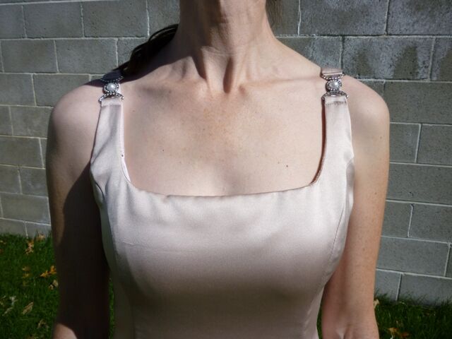 Champagne Colored Stunning Dress - Size 6