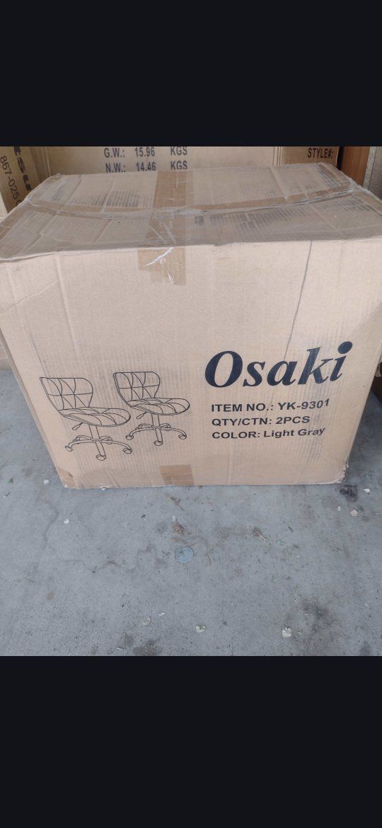 Osaki Modern Office Chair Set (2 Pack) Light Gray