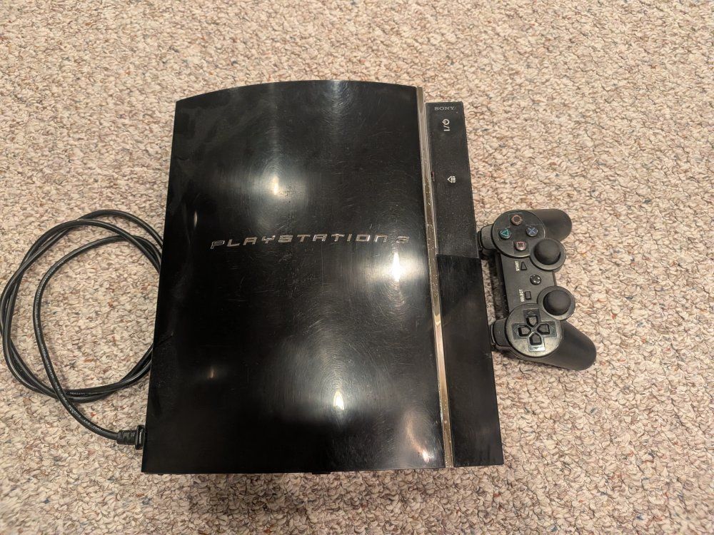 Sony PlayStation 3 PS3 Fat Console Model CECHE01 80GB Backward Compatible with Controller